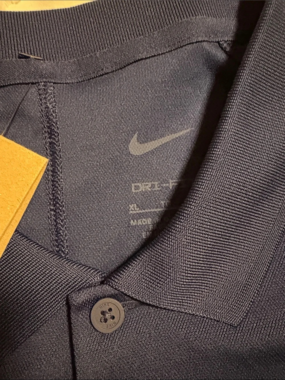 Jordan Navy Polo with Yellow Michigan 'M' and Jumpman